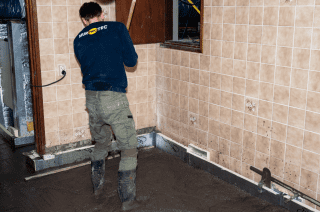 Een Murprotec Pro voert kelderdrainage uit