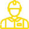icoon van een vochtspecialist (geel)